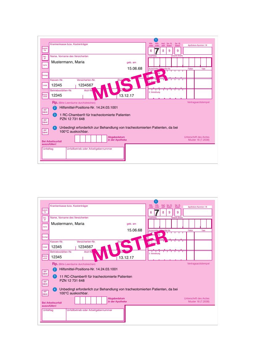 Musterrezept RC-Chamber® Tracheo