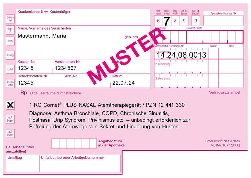 Musterrezept RC-Cornet® PLUS NASAL